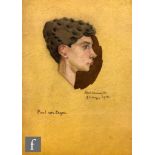 Albert Wainwright (1898-1943) - A portrait of  Paul von Eigen as a boy, bust length, watercolour,