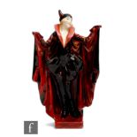 Leslie Harradine - Royal Doulton - A 1930s Art Deco figurine Marietta HN1341, red colourway, printed