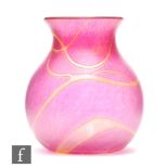 Okra - A contemporary glass vase of spherical form with everted collar neck, decorated with