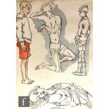 Albert Wainwright (1898-1943) - A sketch showing studies of young men in various poses, to the