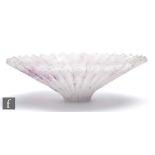 Tessa Clegg - A 20th Century studio glass pate de verre frosted bowl of flared and fluted form, in