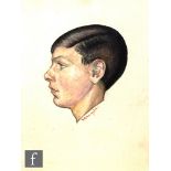 Albert Wainwright (1898-1943) - A portrait of Louis Wells as a boy, bust length in profile,