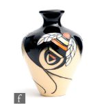 Vicky Lovatt - Moorcroft Pottery - A small vase decorated in the Waggle Dance pattern with tubelined