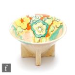 Clarice Cliff - Jonquil - A small Conical sugar bowl circa 1933, hand painted with stylised