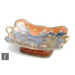 Carlton Ware - An Art Deco twin handled rectangular footed bowl decorated in the Chinaland