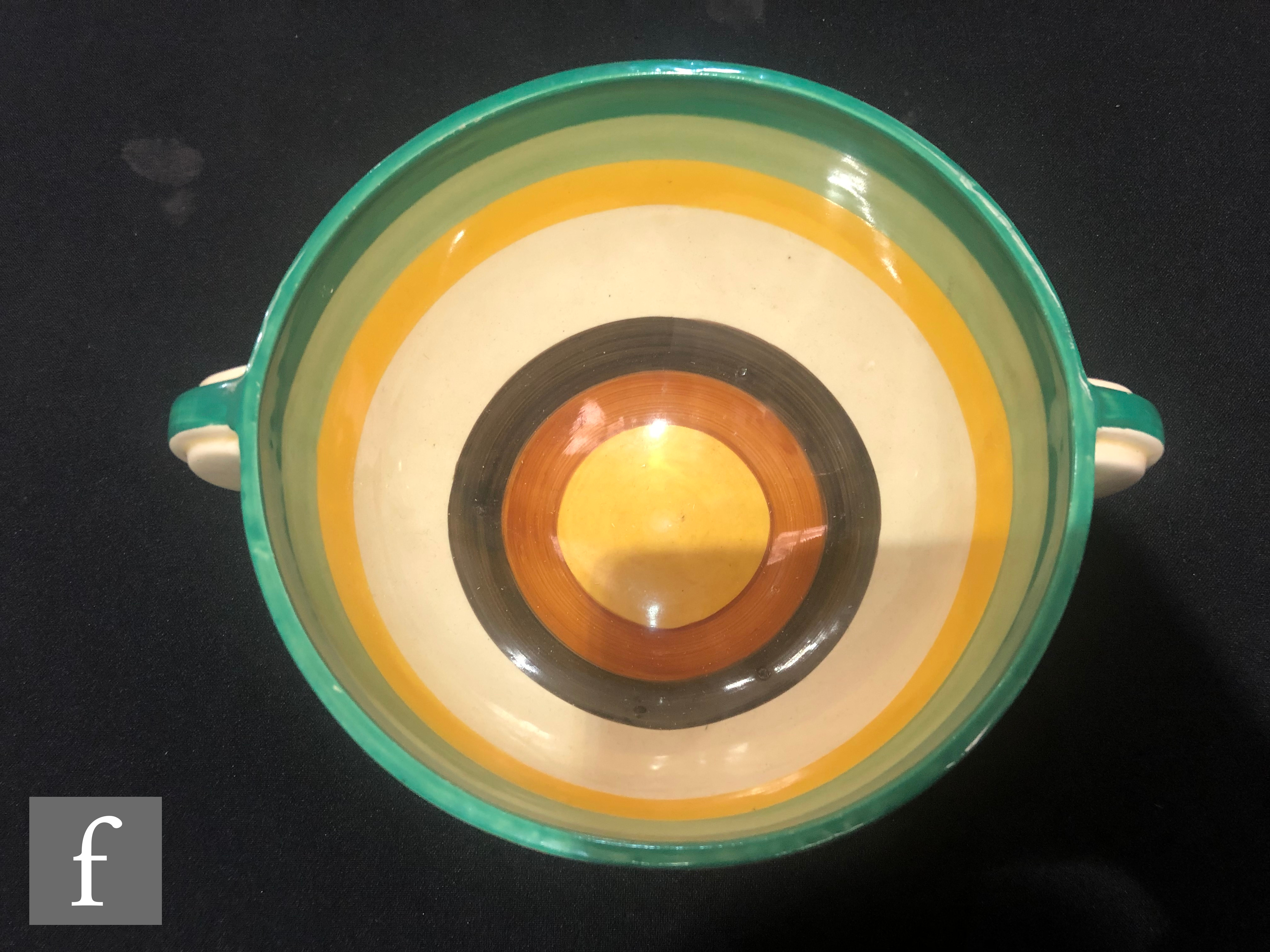 Clarice Cliff - Secrets - A shape 441 bowl circa 1933, hand painted with a stylised landscape with - Image 2 of 4