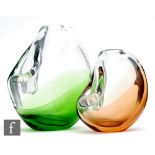 Karel Wunch - Skrdlovice Glassworks - A large clear crystal glass vase, pattern 7610 of compressed