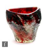 Zanetti & Pittau - A post war glass vase, circa 1958, the cylindrical base rising to a tri-form