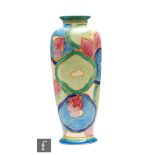 Clarice Cliff - Blue Chintz - A shape 186 vase circa 1932, hand painted with stylised flowers and