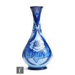 Rachel Bishop - Moorcroft Pottery - A bottle vase decorated in the Blue on Blue Eve pattern,