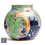 Carlton Ware - An Art Deco vase of globular form decorated in the Bird of Paradise pattern,
