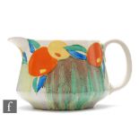 Clarice Cliff - Delecia Citrus - A large Crown shape jug circa 1932, hand painted with a band of