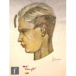 Albert Wainwright (1898-1943) - A portrait of Herman Grube as a boy, bust length in profile,