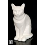 Nagel - A model of a seated cat in the Art Deco style glazed in white with a craquelure finish,