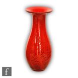 Karl Wiedmann - WMF - A large Ikora glass vase of tapering form with wide flat rim, decorated