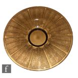 Schneider - A large 1930s Art Deco cinnamon glass bowl of shallow circular form, reverse acid cut