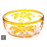 Thomas Webb & Sons - A 1930s Cameo Fleur bowl of circular form, cased in deep citron over clear