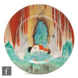 Clarice Cliff - Forest Glen - A 9 inch circular plate circa 1936, hand painted with a stylised