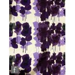 Howard Carter - Heals - A 1960s single panel curtain, decorated in the 'Pansies' pattern, with
