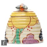 Clarice Cliff - Summerhouse - A large Beehive honey pot circa 1932, hand painted with a tree and