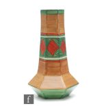 Clarice Cliff - Original Bizarre - An early shape 17 vase circa 1927, hand painted with a band of