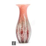 Karl Weidemann - WMF - A large 1930s Ikora glass vase of skittle form, with fissured decoration to a
