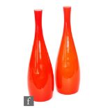 Jacob E. Bang - Holmegaard - A pair of 1960s Bang Pendant lamp shades, each of slender skittle form,