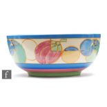 Clarice Cliff - Pastel Melon - A Holborn fruit bowl circa 1932, hand painted with a band of