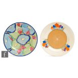 Clarice Cliff - Blue Chintz - A circular side plate circa 1931, hand painted with stylised flowers