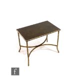 Unknown - A 1970s Italian side table, the splayed gilt metal laurel supports united with central