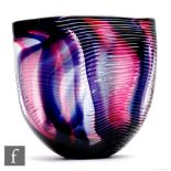Allister Malcolm - A contemporary studio glass vase of compressed ovoid form with panels of
