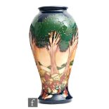Emma Bossons - Moorcroft Pottery - A large vase of inverted baluster form decorated in the Evening