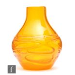 Geoffrey Baxter - Whitefriars - A glass vase of ovoid form with tapering neck, pattern number