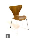 Arne Jacobsen - Fritz Hansen - A Series 7 plywood chair, bears Fritz Hansen label, S/D.
