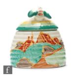 Clarice Cliff - Secrets - A small size Beehive honey pot circa 1933, hand painted with a tree and