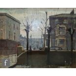 David Graham (Born 1926) - A Camden street scene, oil on canvas, signed, framed, 72cm x 91cm,
