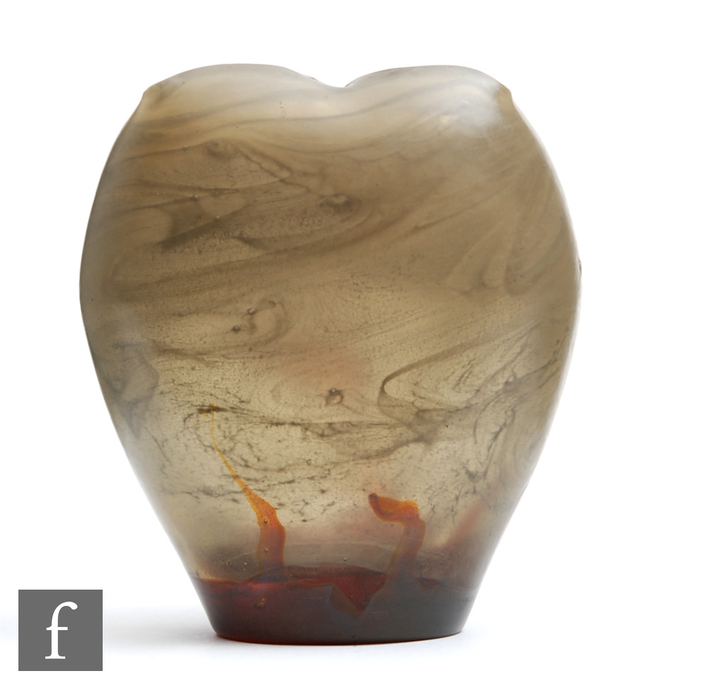 Emile Galle - A Marqueterie-sur-verre Intercalaire vase circa 1900, the vase of tapered compressed - Image 2 of 12