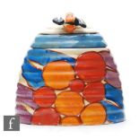 Clarice Cliff - Berries - A large Beehive honey pot circa 1932, hand painted with stylised fruit and