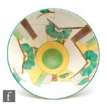 Clarice Cliff - Moonflower - A Conical shaped bowl circa 1932, hand painted with a geometric