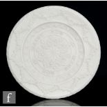 Royal Worcester - A 19th Century Parian charger dish decorated in the Gothic style with Waste Not