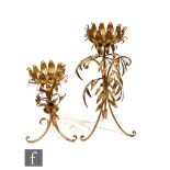Manner of Hans Kogl - A 1970s gilt jardinière stand, decorated with stylised flowers and detailed
