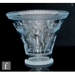 E. Hald - Orrefors - A small glass vase of flared form with stylised floral and star engraved
