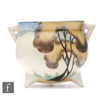 Clarice Cliff - Ferndale - A small cauldron circa 1934, hand painted with a stylised landscape