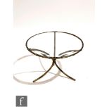 Unknown - A faux bamboo metal framed occasional table of circular form, probably Italian, with an