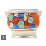 Clarice Cliff - Pebbles - A small cauldron circa 1929, hand painted with panels of pebbles and