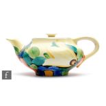 Susie Cooper - Grays Pottery - A late 1920s compressed form teapot decorated with hand painted