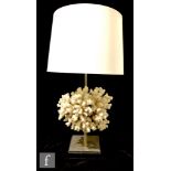 In the manner of Anthony Redmile - A coral specimen table lamp, the acrylic and chrome base