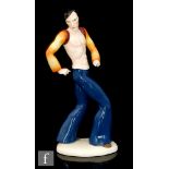 Unknown - A 1930s/1950s standing male figure in wide legged blue trousers and an orange bolero