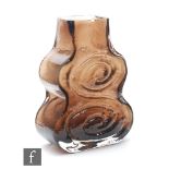 Geoffrey Baxter - Whitefriars - A Textured range Cello vase, pattern 9675, in Cinnamon, height 18cm.