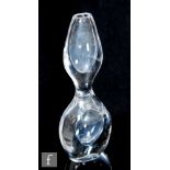 Vicke Lindstrand - Kosta - A mid 20th Century Swedish glass orchid vase of compressed double gourd